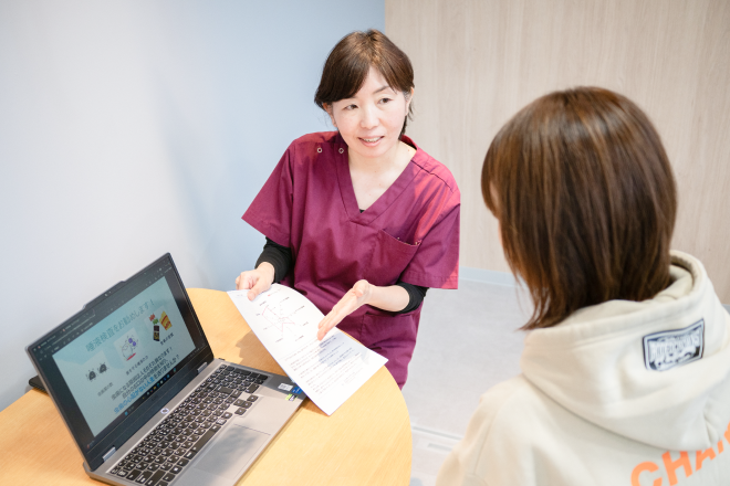 検査結果の用紙印刷・説明